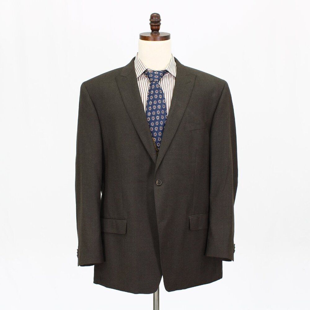 Calvin Klein 48R Green Solid 2-Button Sport Coat Blazer Jacket G382